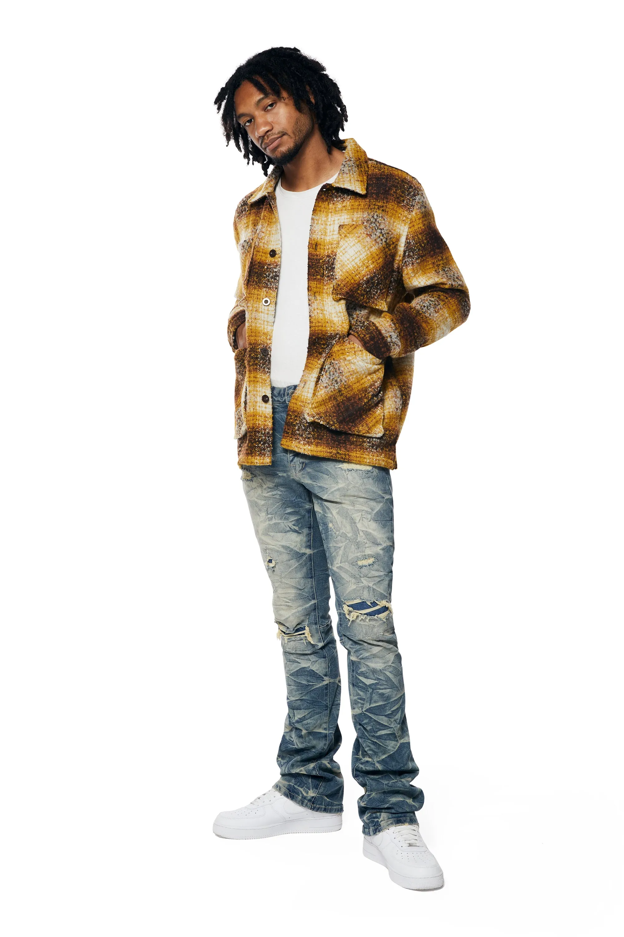 Plaid Flannel Overshirt - Butterscotch