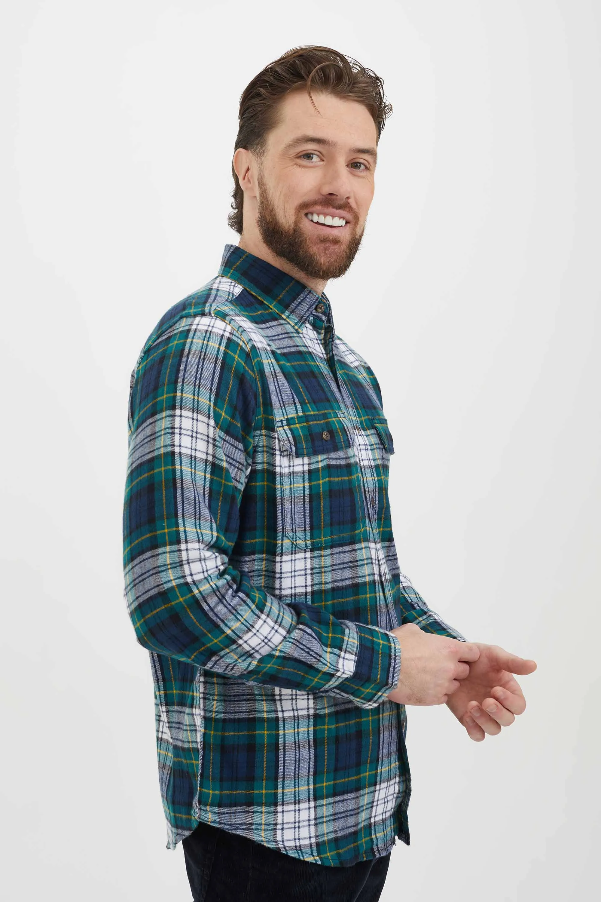 Plaid flannel overshirt