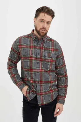 Plaid flannel overshirt