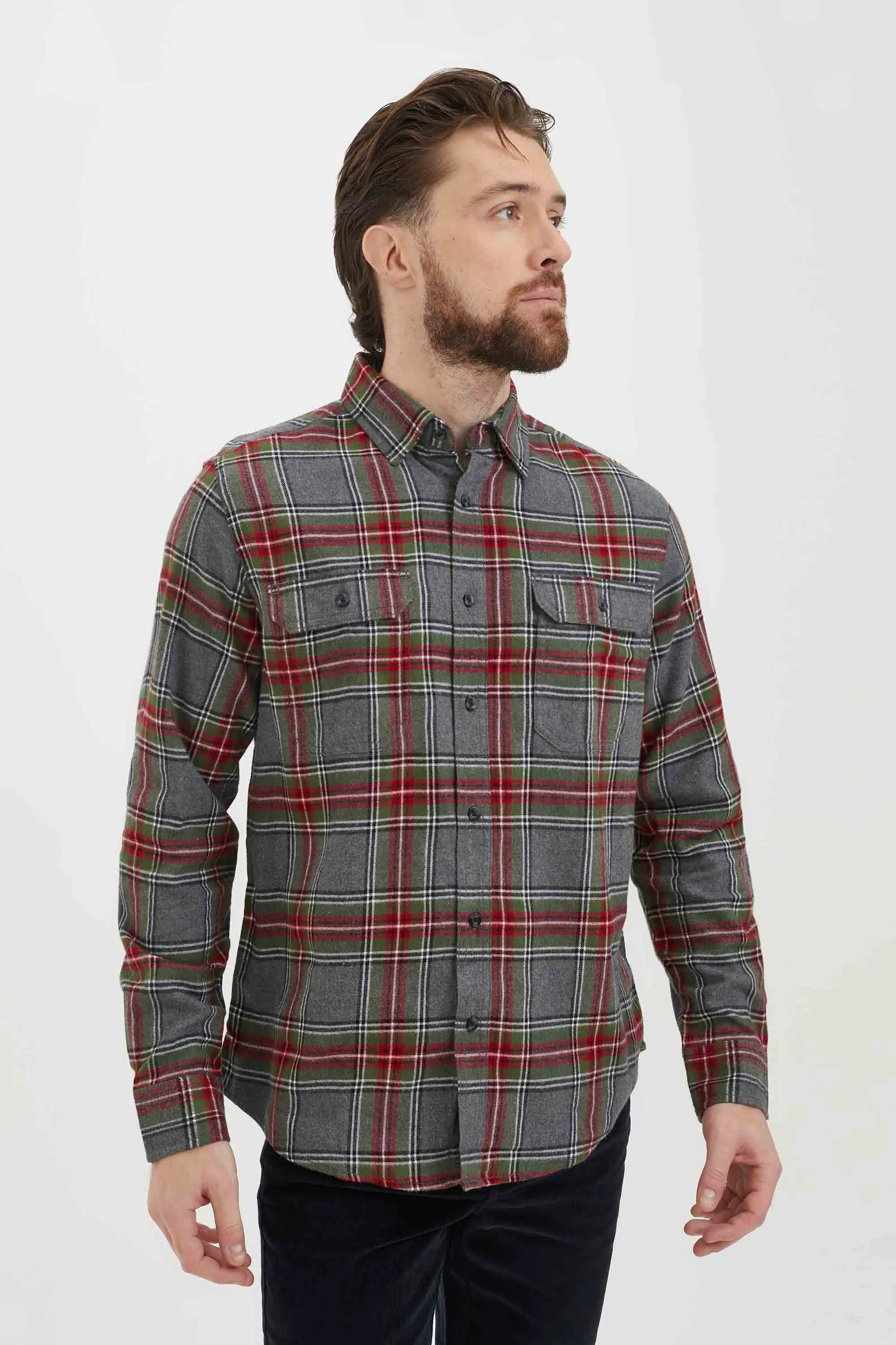 Plaid flannel overshirt