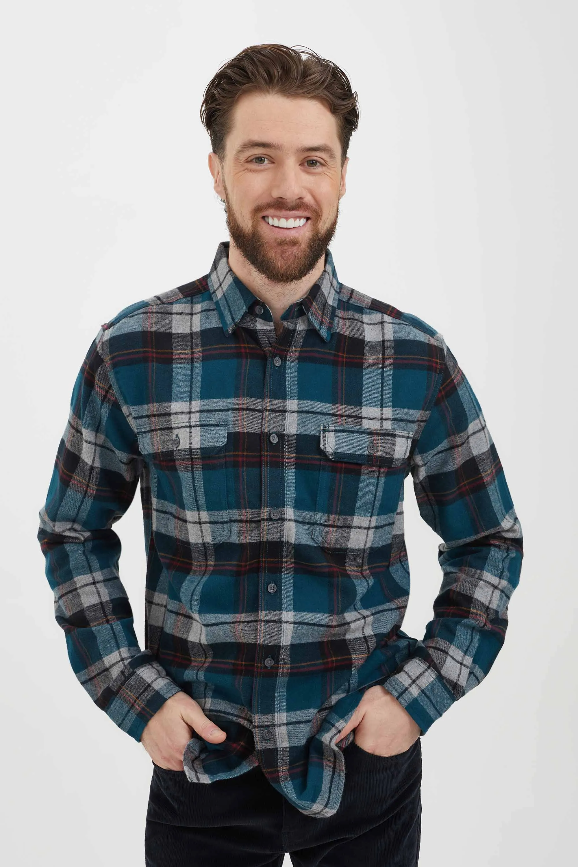 Plaid flannel overshirt