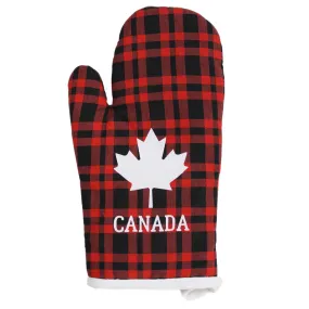 PLAID MAPLE LEAF OVEN MITT