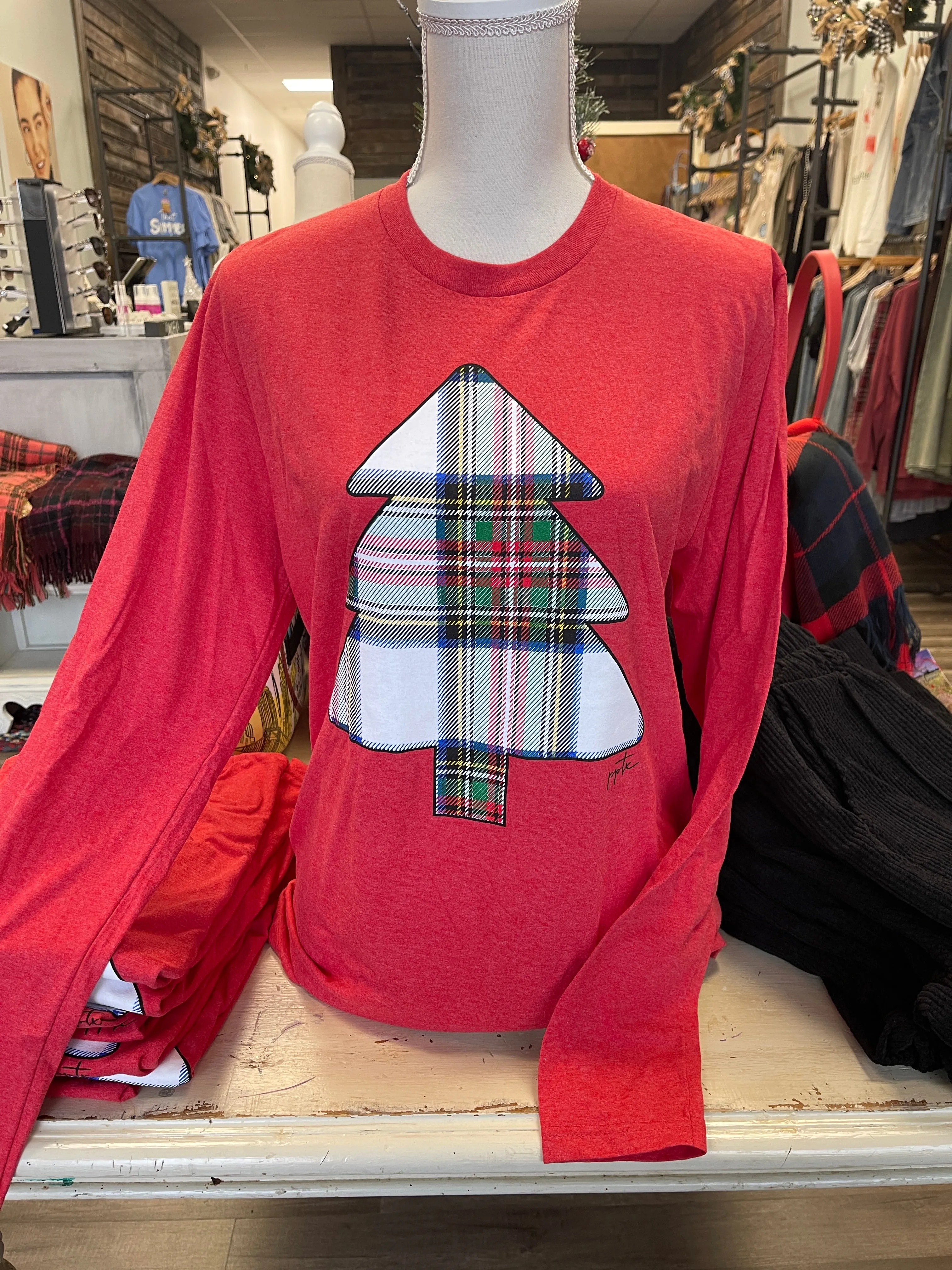 Plaid Tree Longsleeve Tee