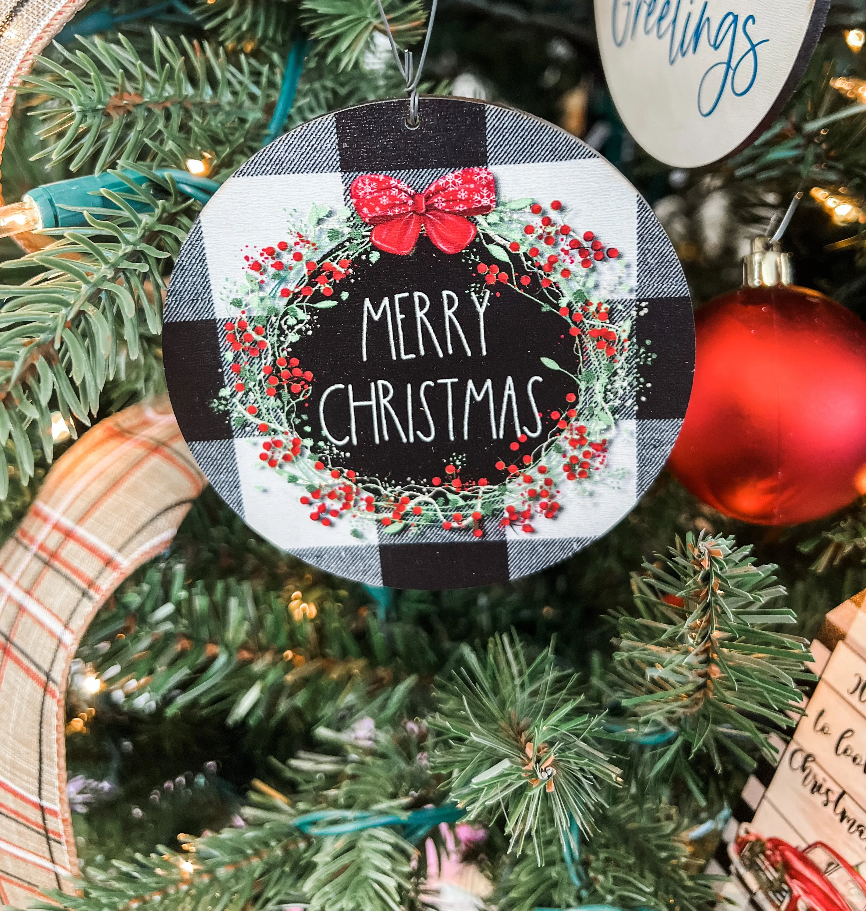 Plaid Wreath Ornament