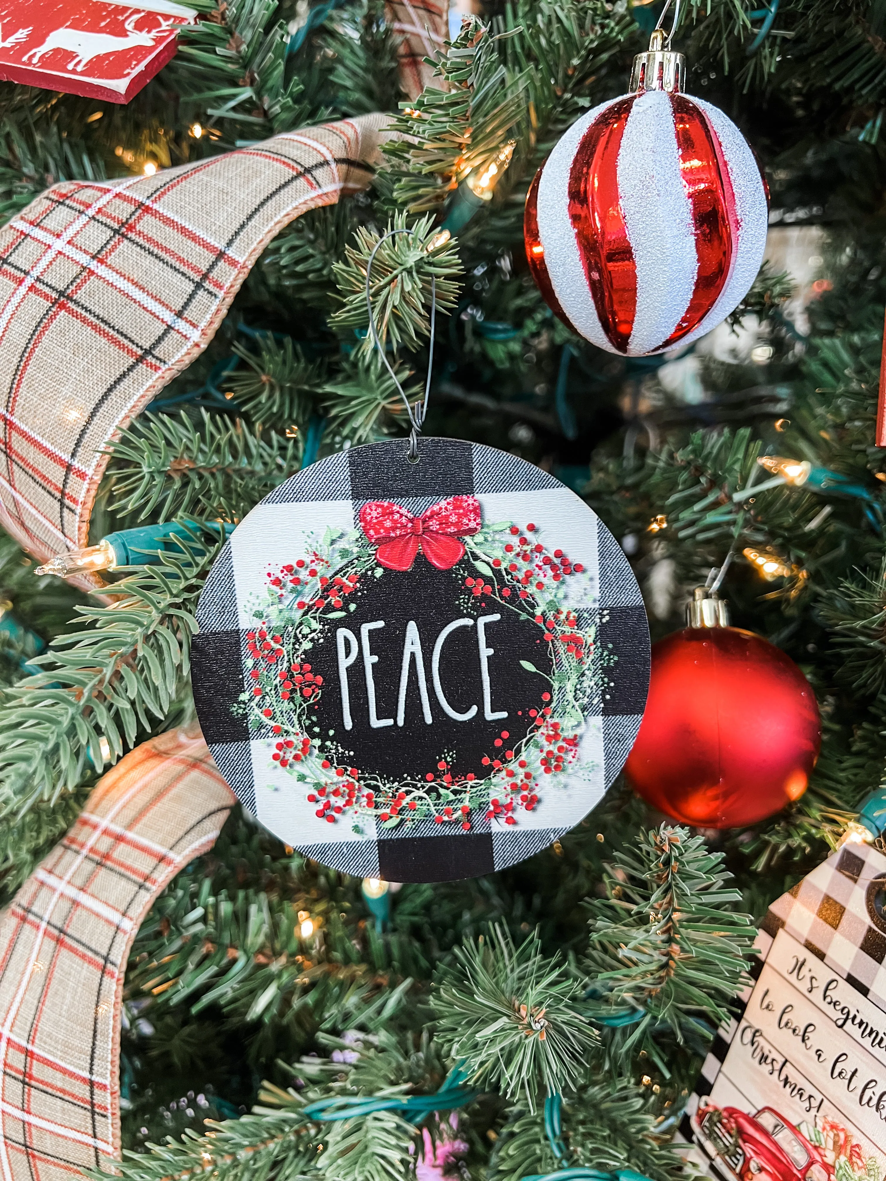 Plaid Wreath Ornament