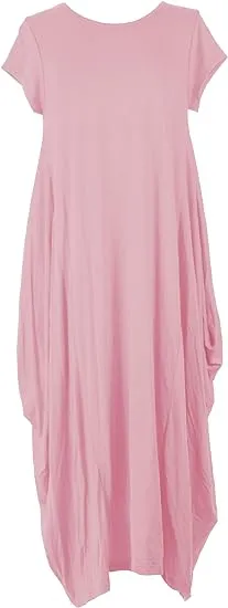 Plain Cap Sleeve Parachute Maxi Dress