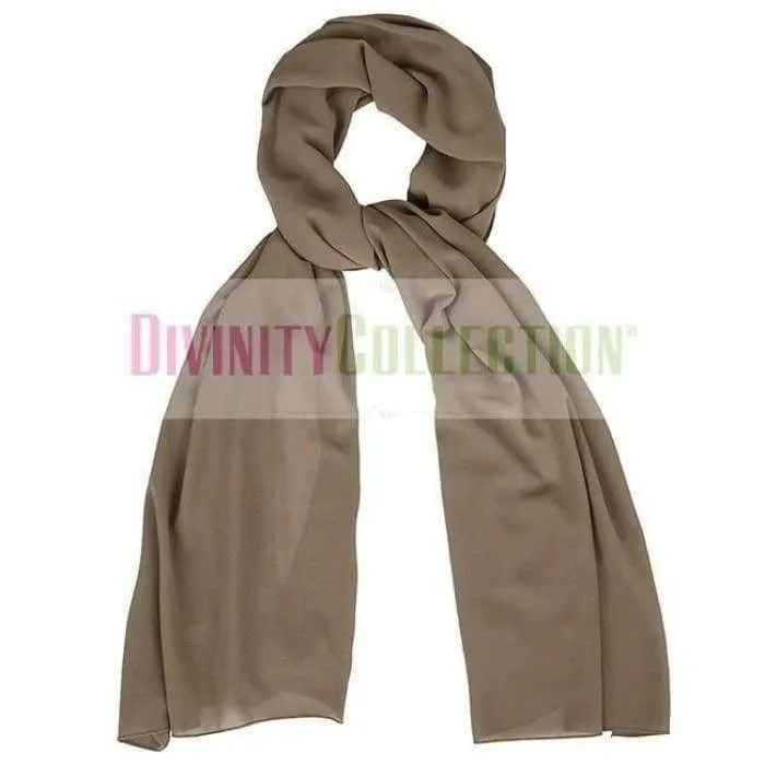 Plain Chiffon Khaki Hijab