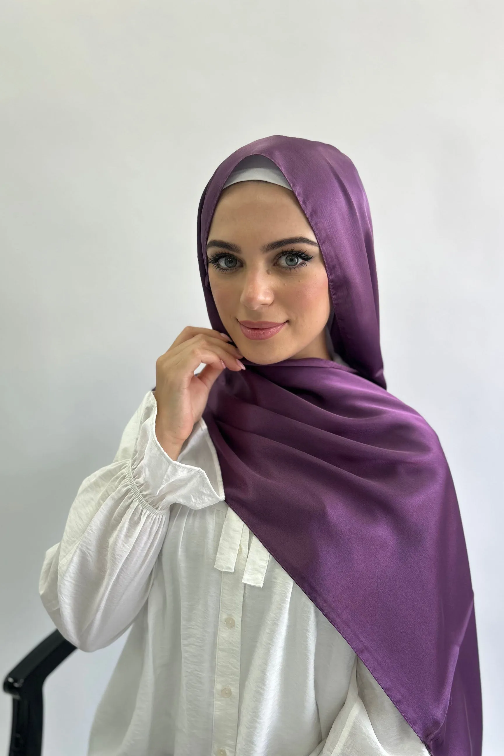 Plain Satin Long Hijab