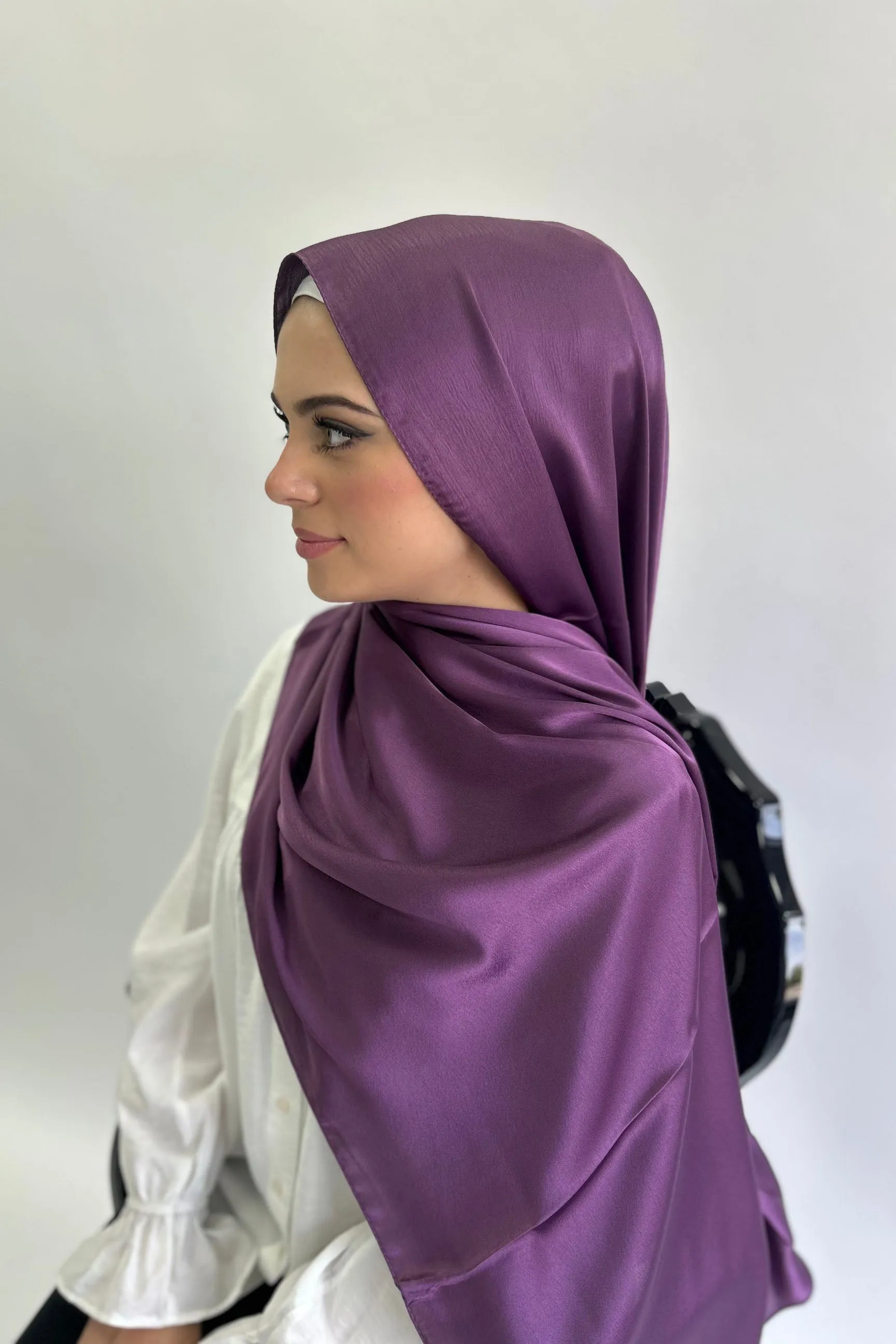 Plain Satin Long Hijab