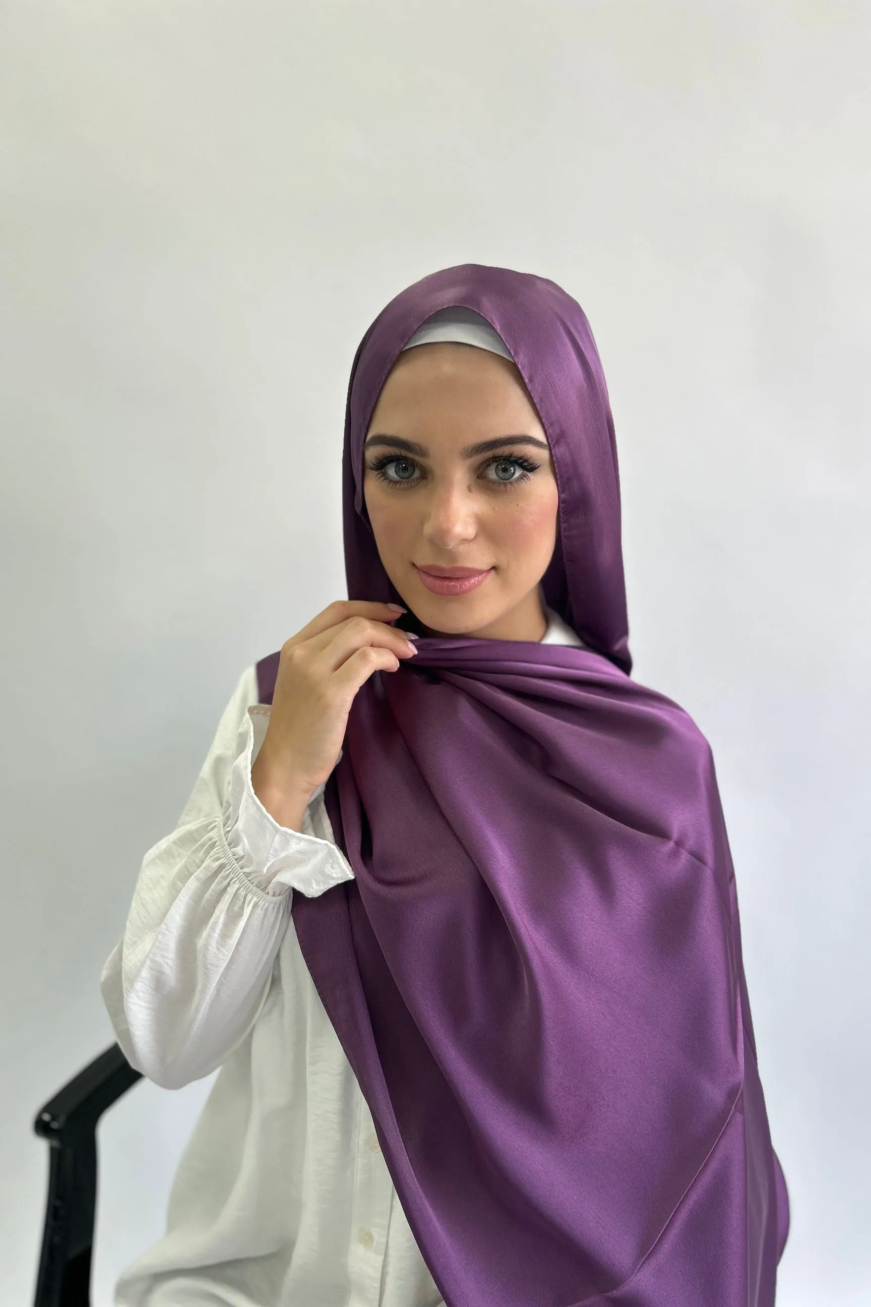 Plain Satin Long Hijab