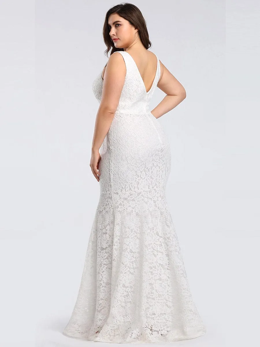 Plus Size Lace Mermaid Formal Evening Dress