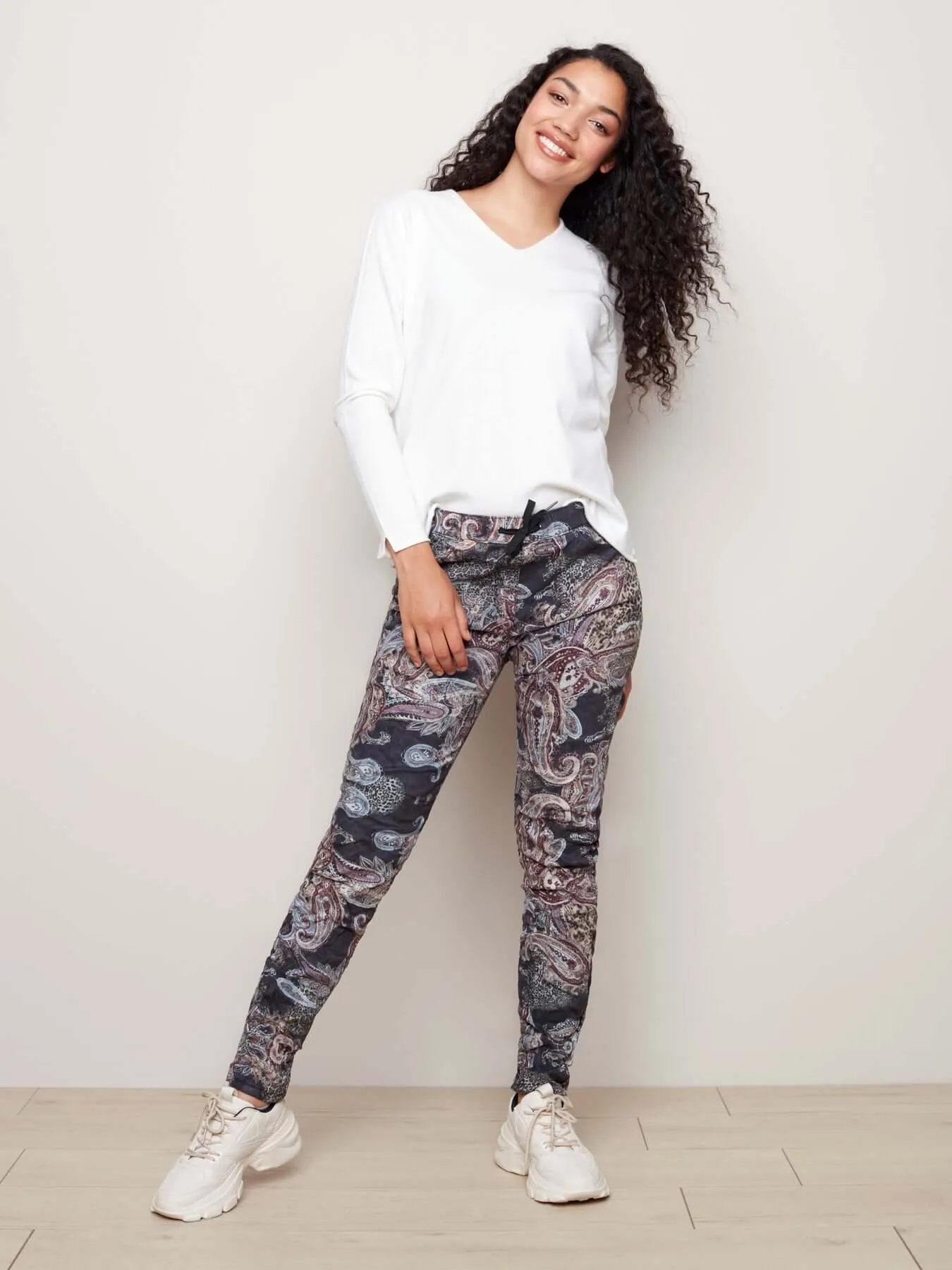 Printed Crinkle Jogger