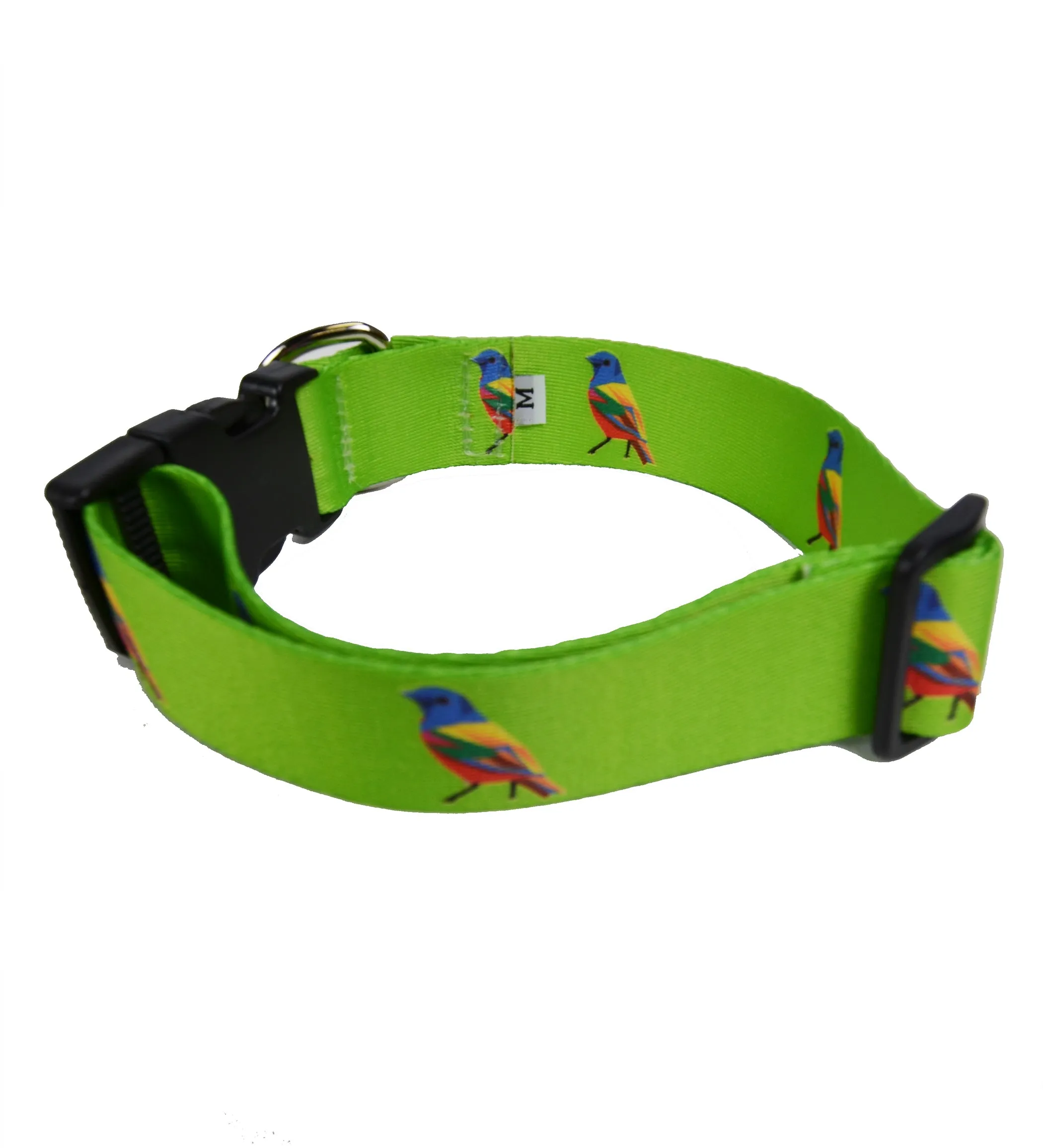 Sure! Here’s an optimized title for the printed dog collar with a bird theme:

Vibrant Printed Dog Collar with Bird Pattern - Adjustable, Durable, and Stylish Accessory for Small to Large Dogs