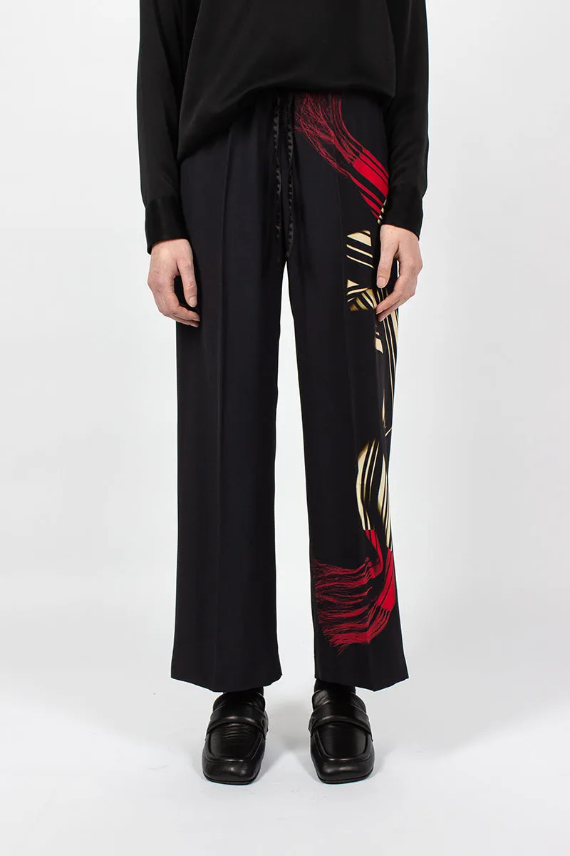 Printed Leg Pant Black