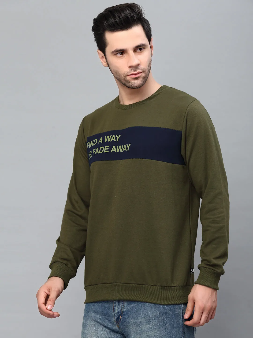 Printed Round Neck Terry Sweatshirt