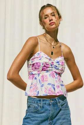 Printed Ruched Top