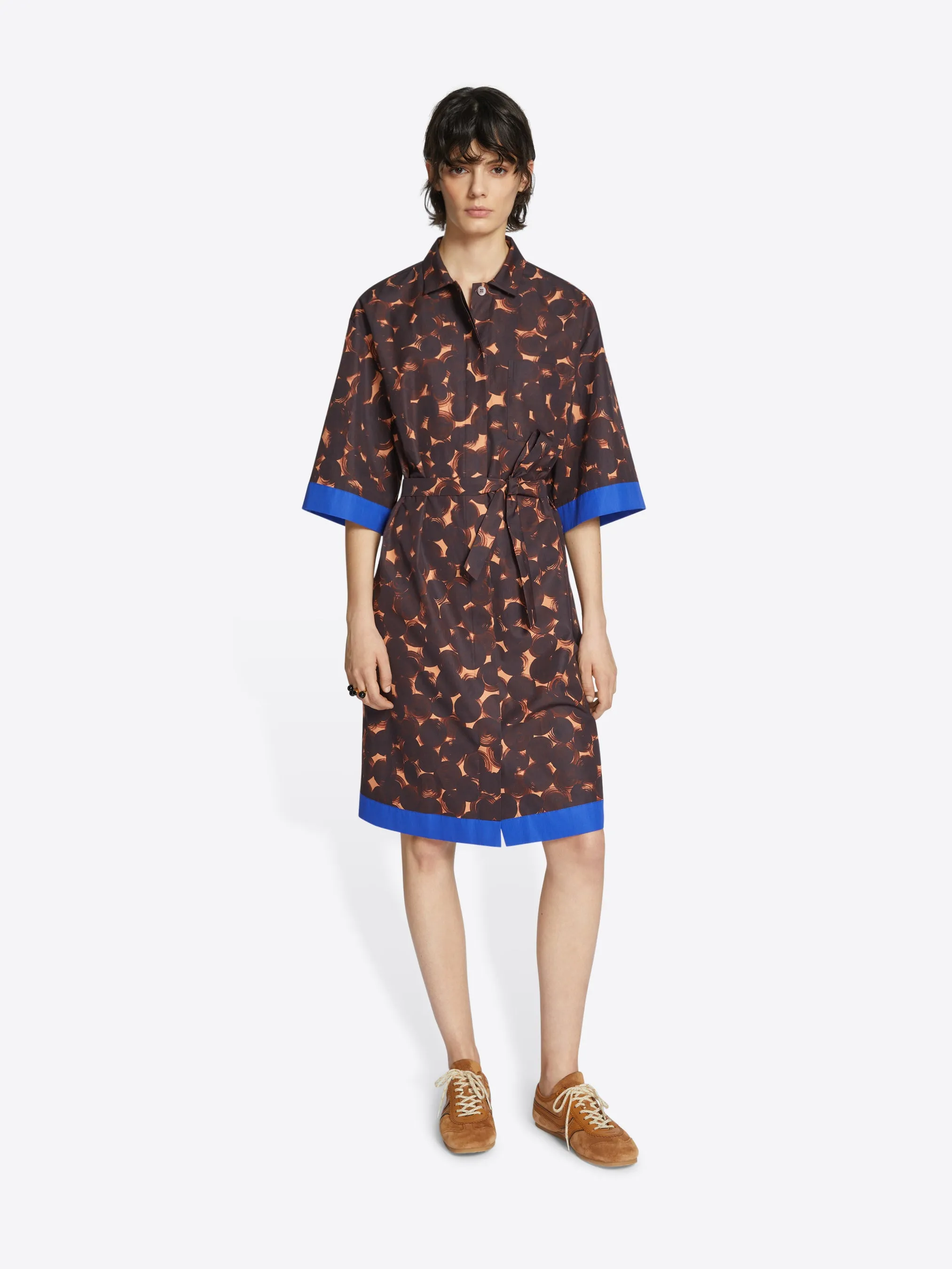 Printed shirt dress