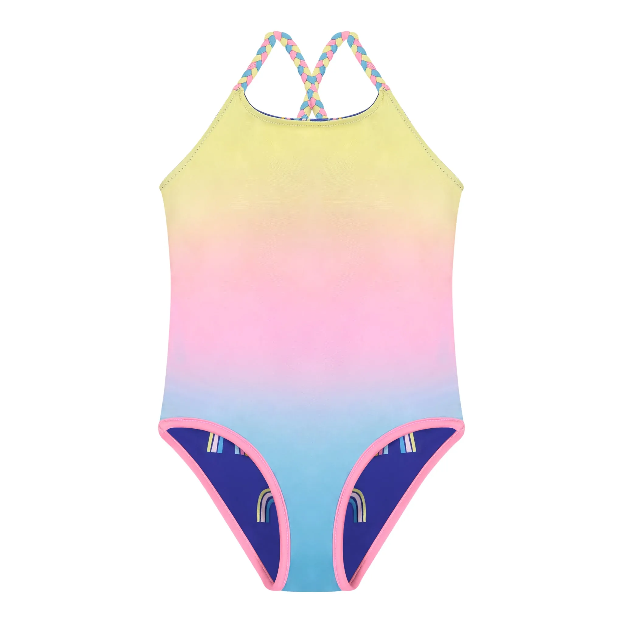 Purple and Ombre Reversible Rainbow Swimsuit