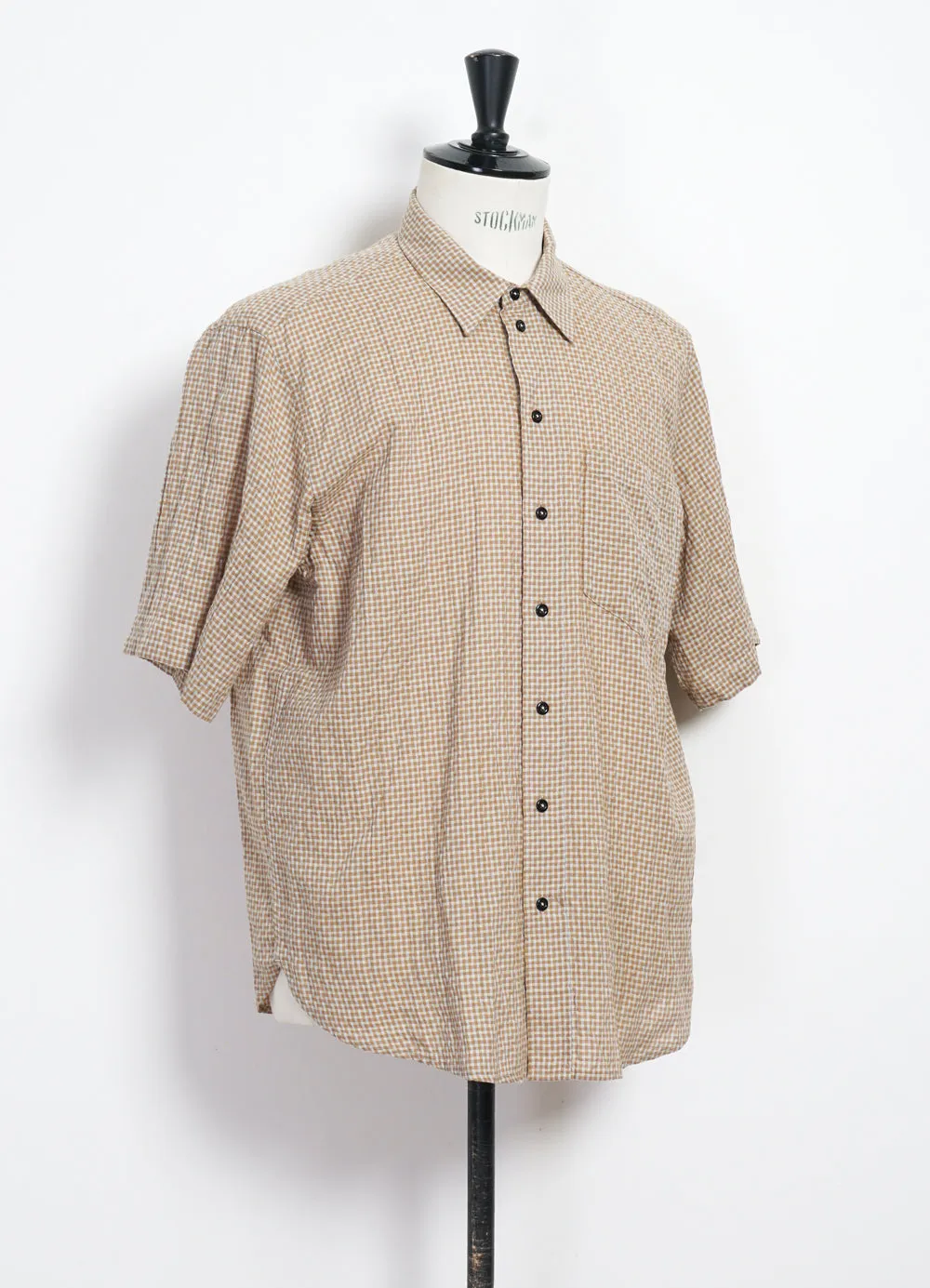 REIDAR | Loose Fit Short Sleeve Shirt | Brown Checks