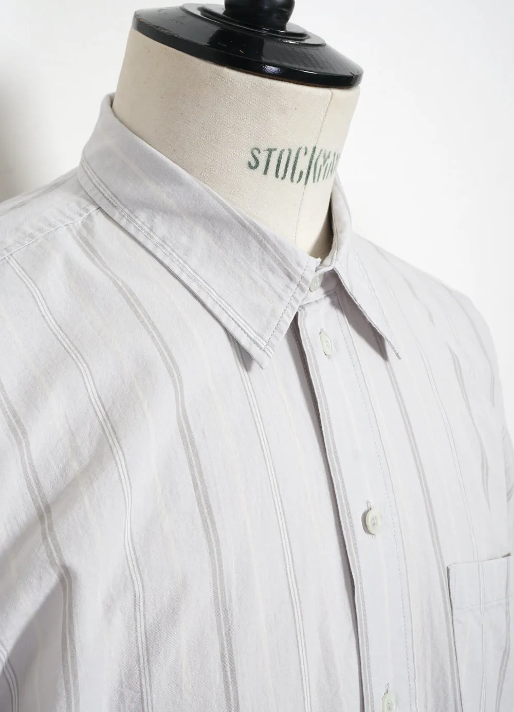 REIDAR | Loose Fit Short Sleeve Shirt | Grey Stripes