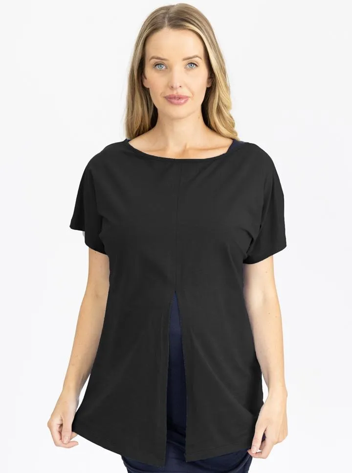 Reversible Maternity T-Shirt in Black