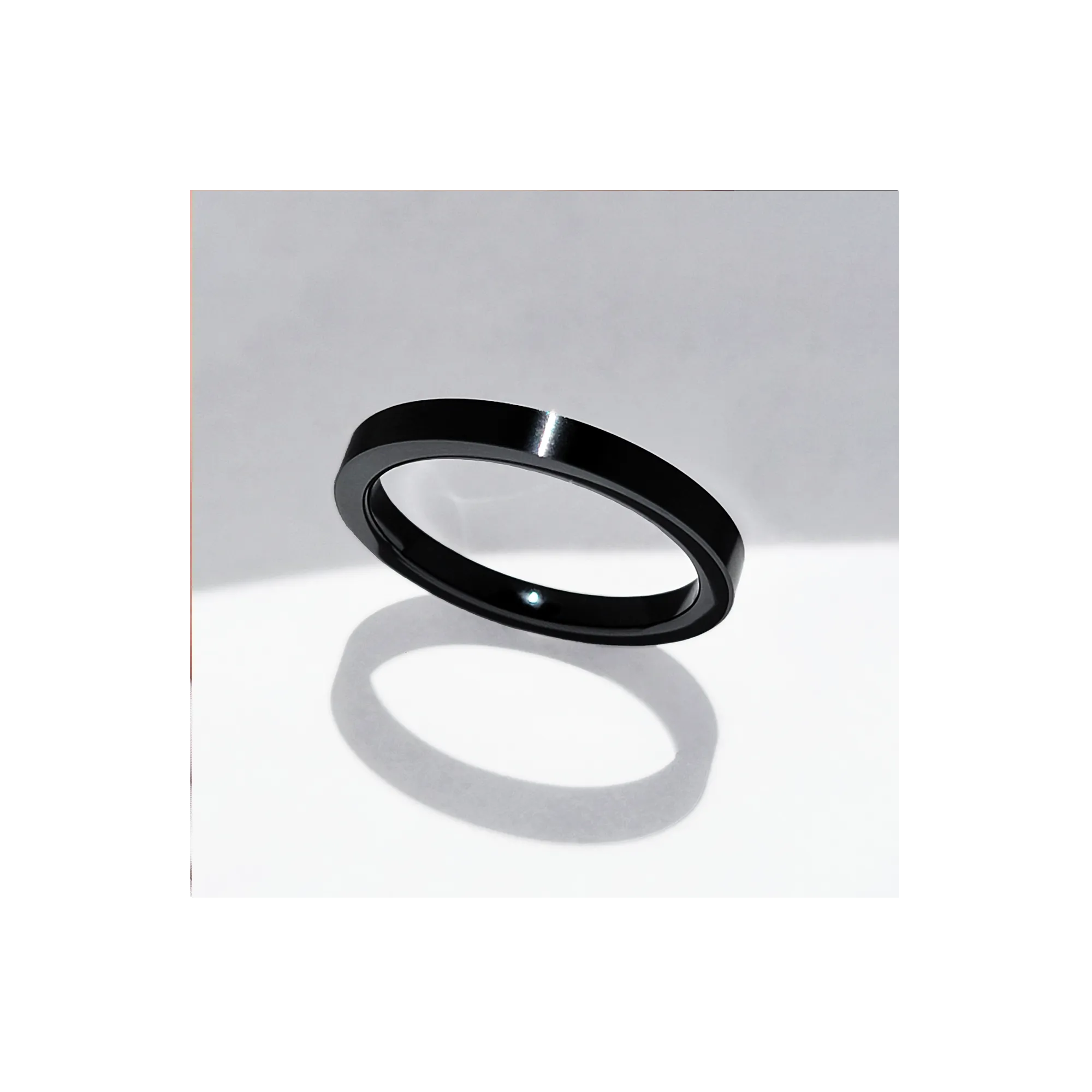 RG103B B.Tiff Plain Black Ceramic Ring