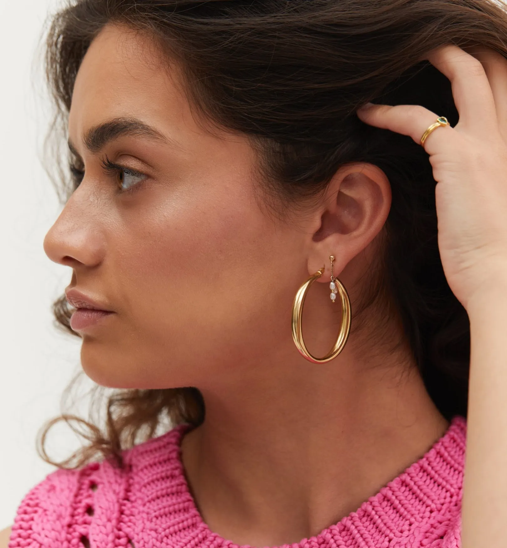 Sculpted Plain Hoop Earrings