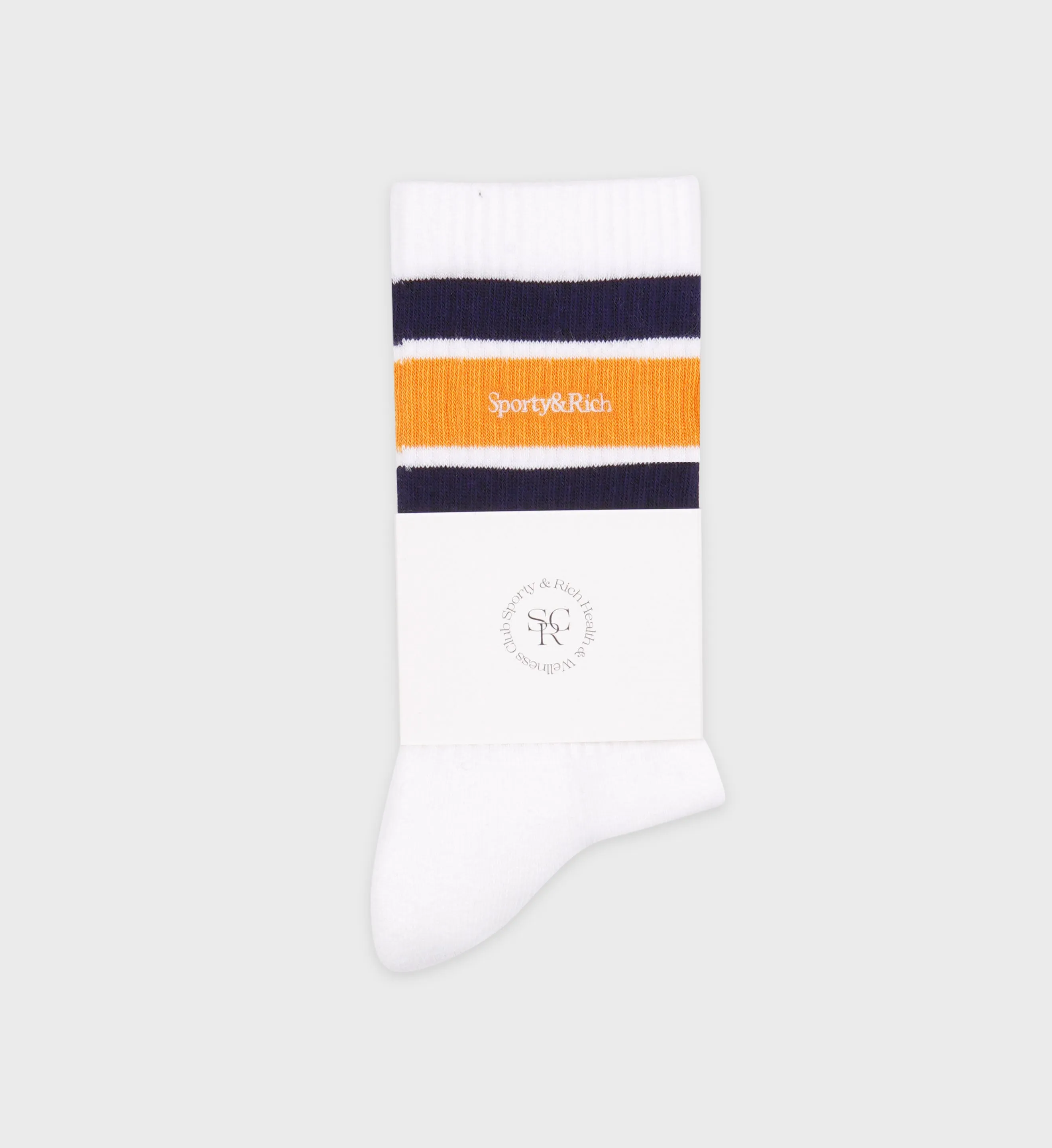 Serif Logo Socks - Faded Gold/Navy