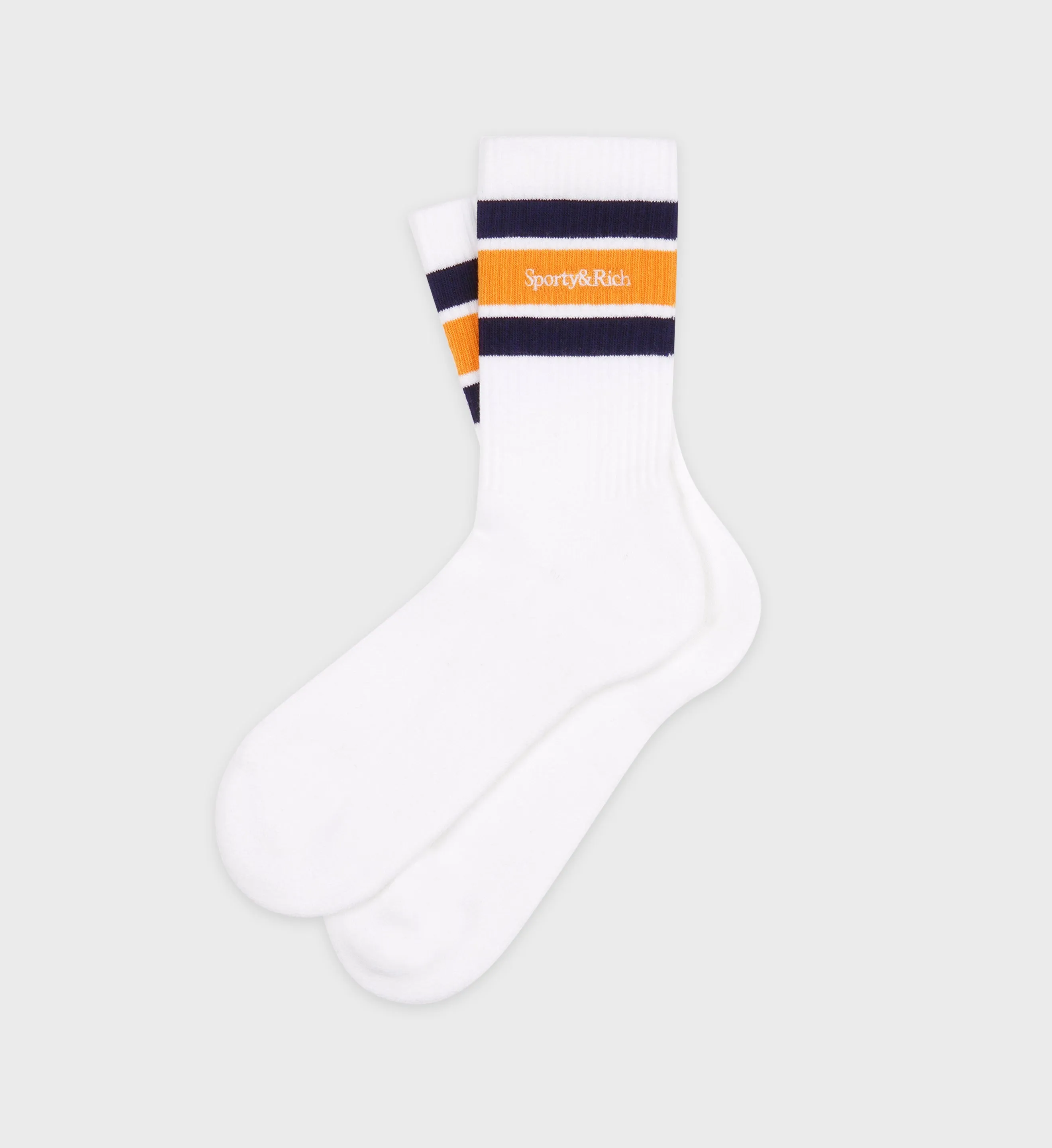 Serif Logo Socks - Faded Gold/Navy