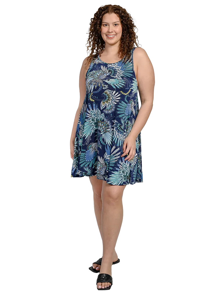 Short printed umbrella dress