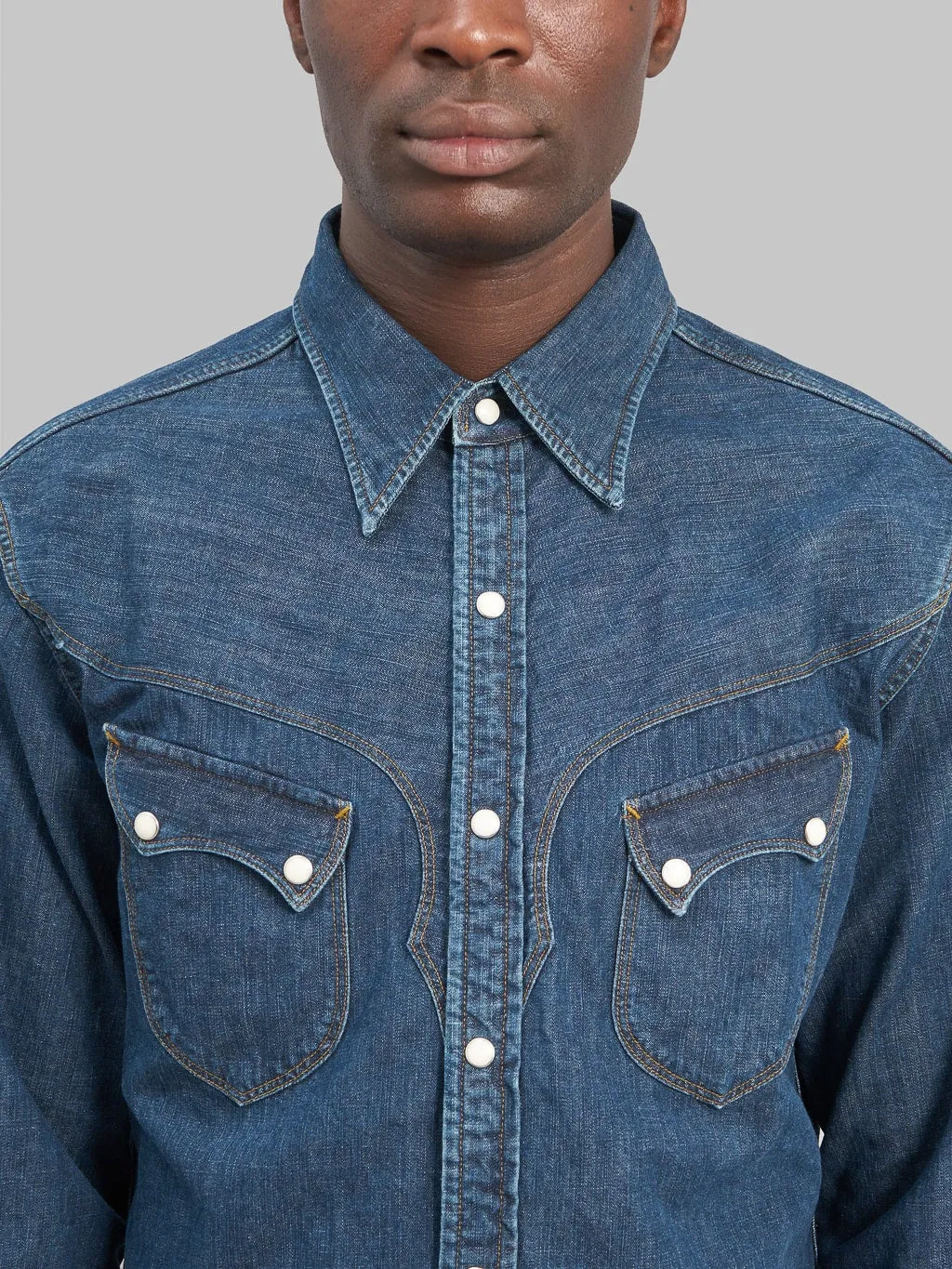 Stevenson Overall Co. Mens Faded Indigo Cody Denim Shirt