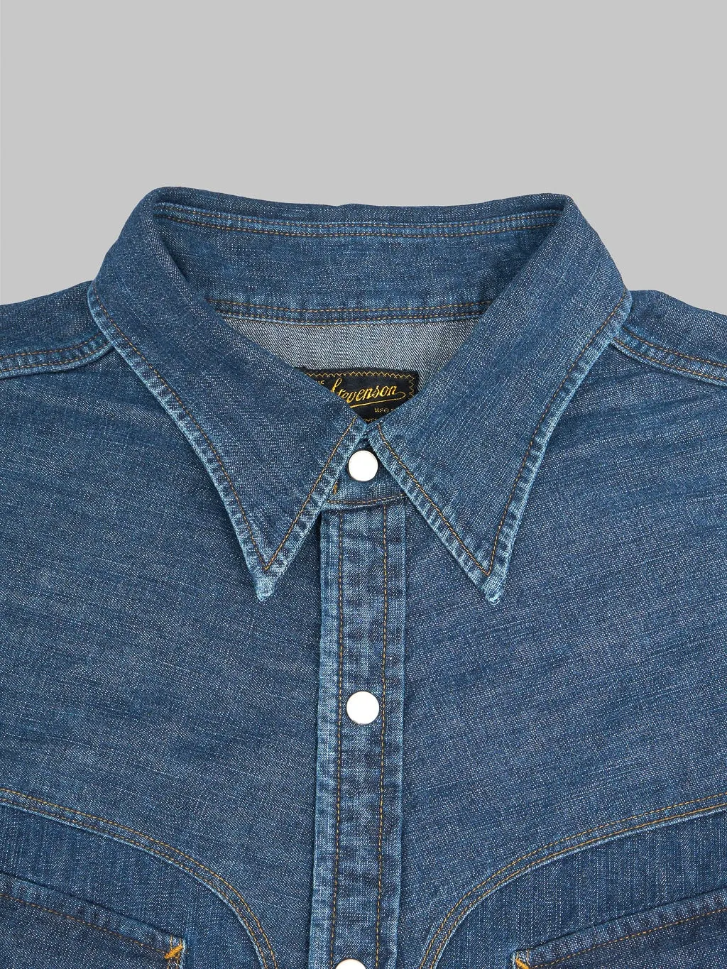 Stevenson Overall Co. Mens Faded Indigo Cody Denim Shirt