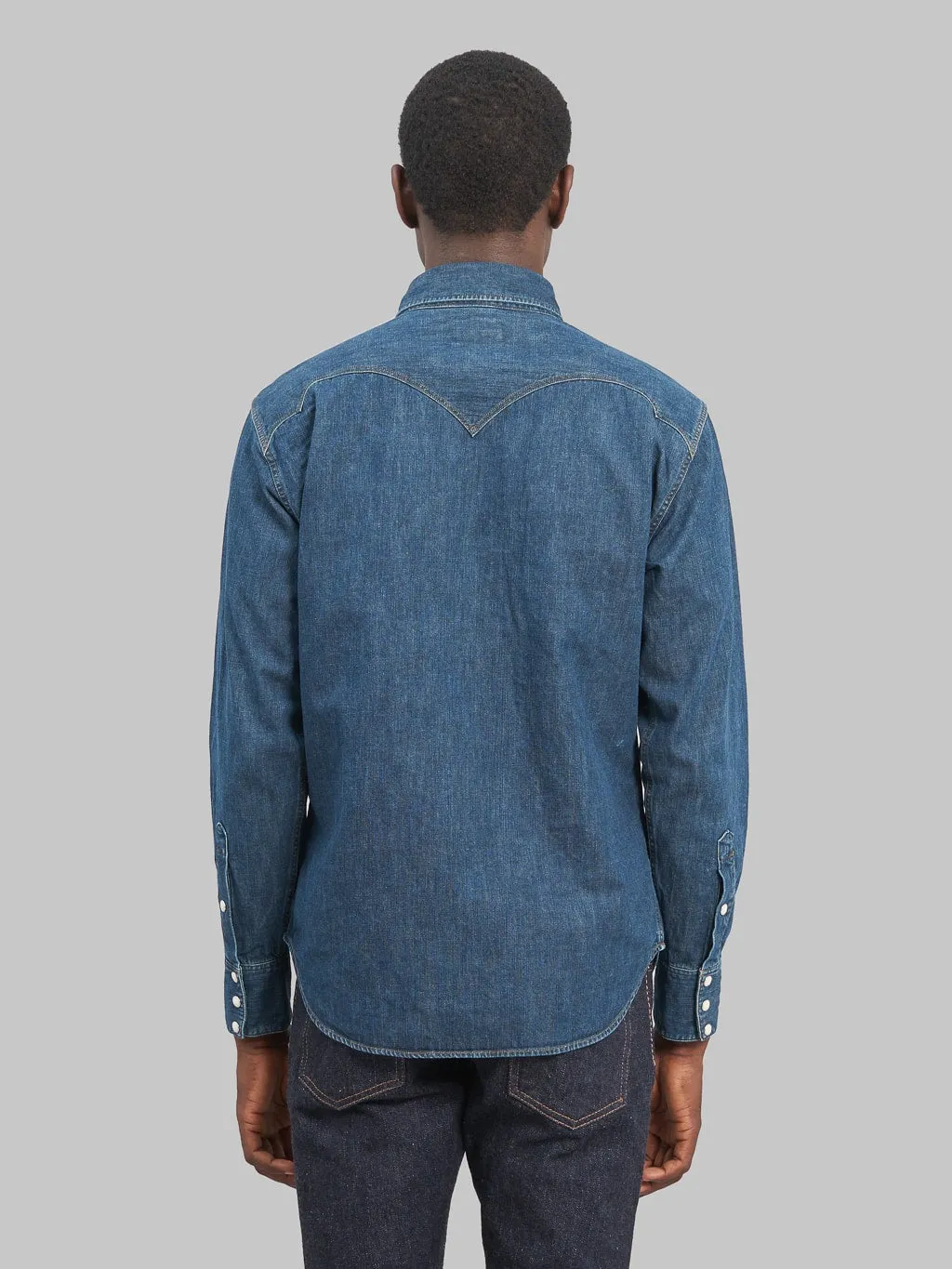 Stevenson Overall Co. Mens Faded Indigo Cody Denim Shirt