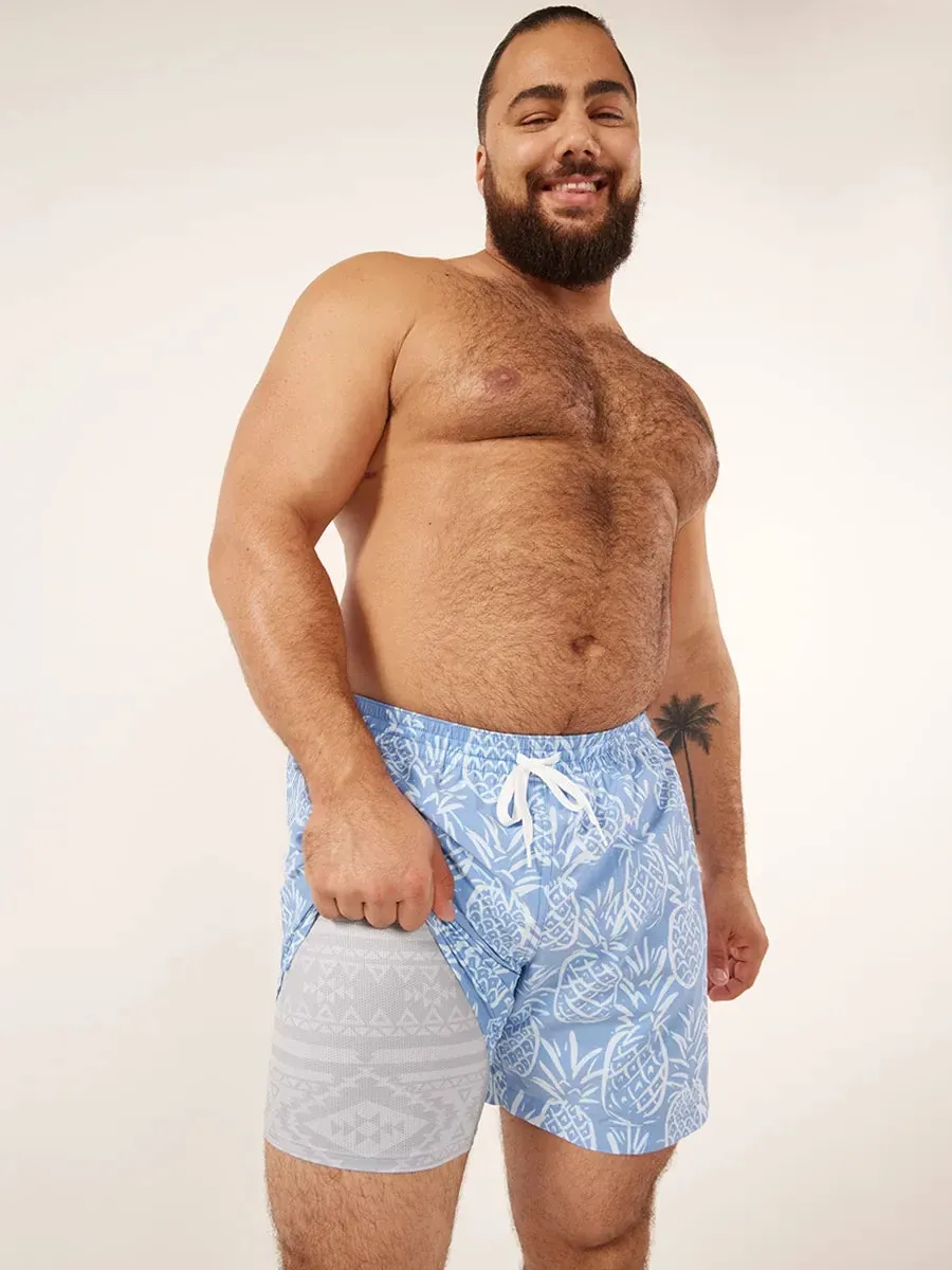 The Thigh-Napples 5.5" (Faded Lined Classic Swim Trunk)