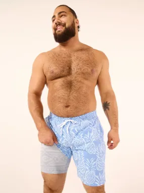 The Thigh-Napples 7" (Faded Lined Classic Swim Trunk)