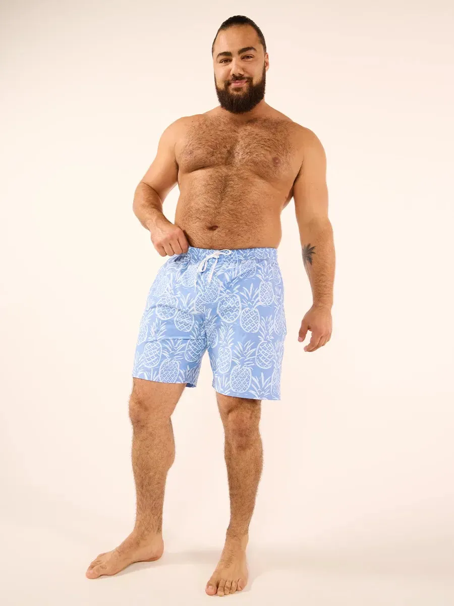 The Thigh-Napples 7" (Faded Lined Classic Swim Trunk)