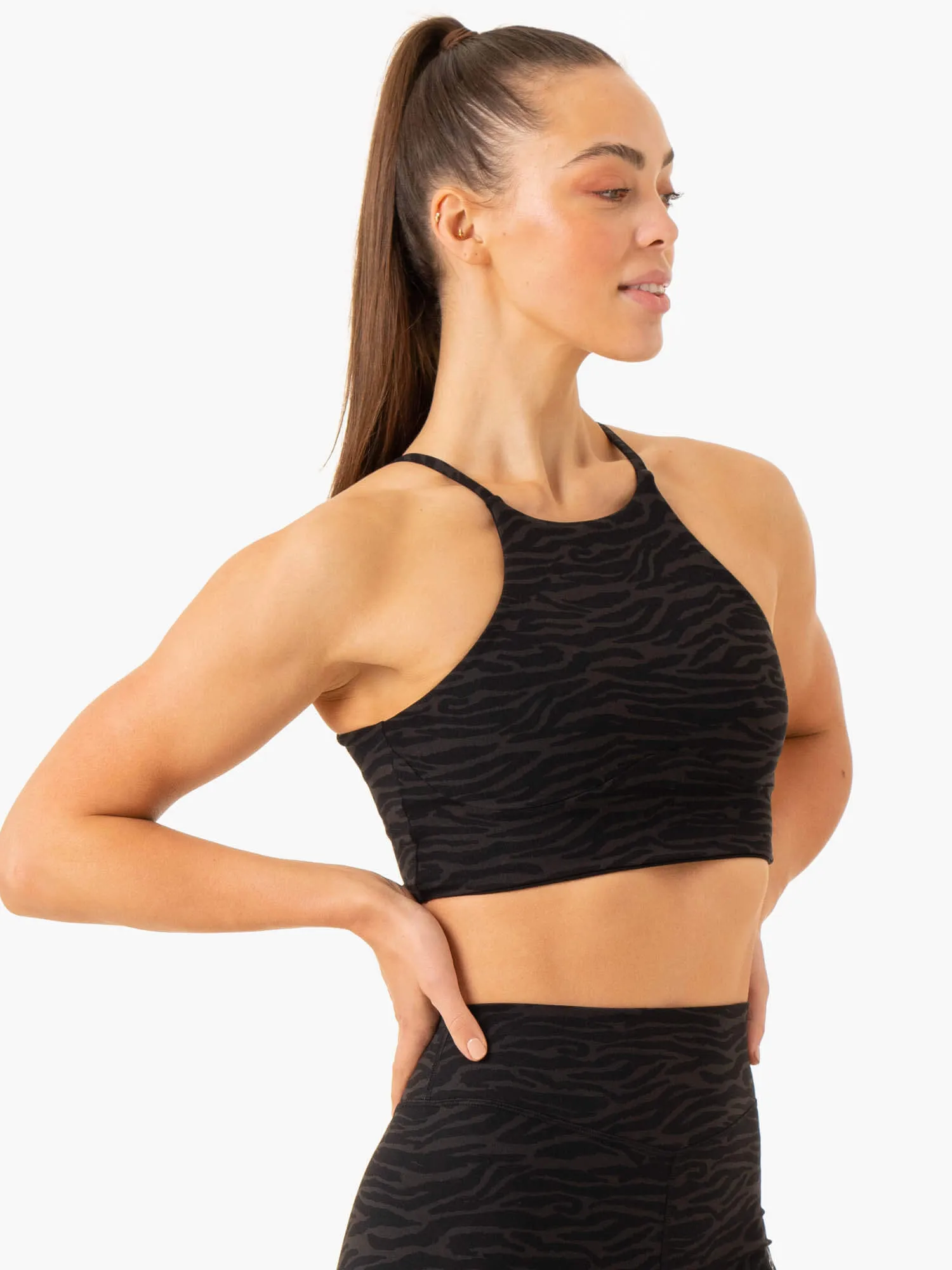 Transform Reversible Sports Crop - Black Zebra