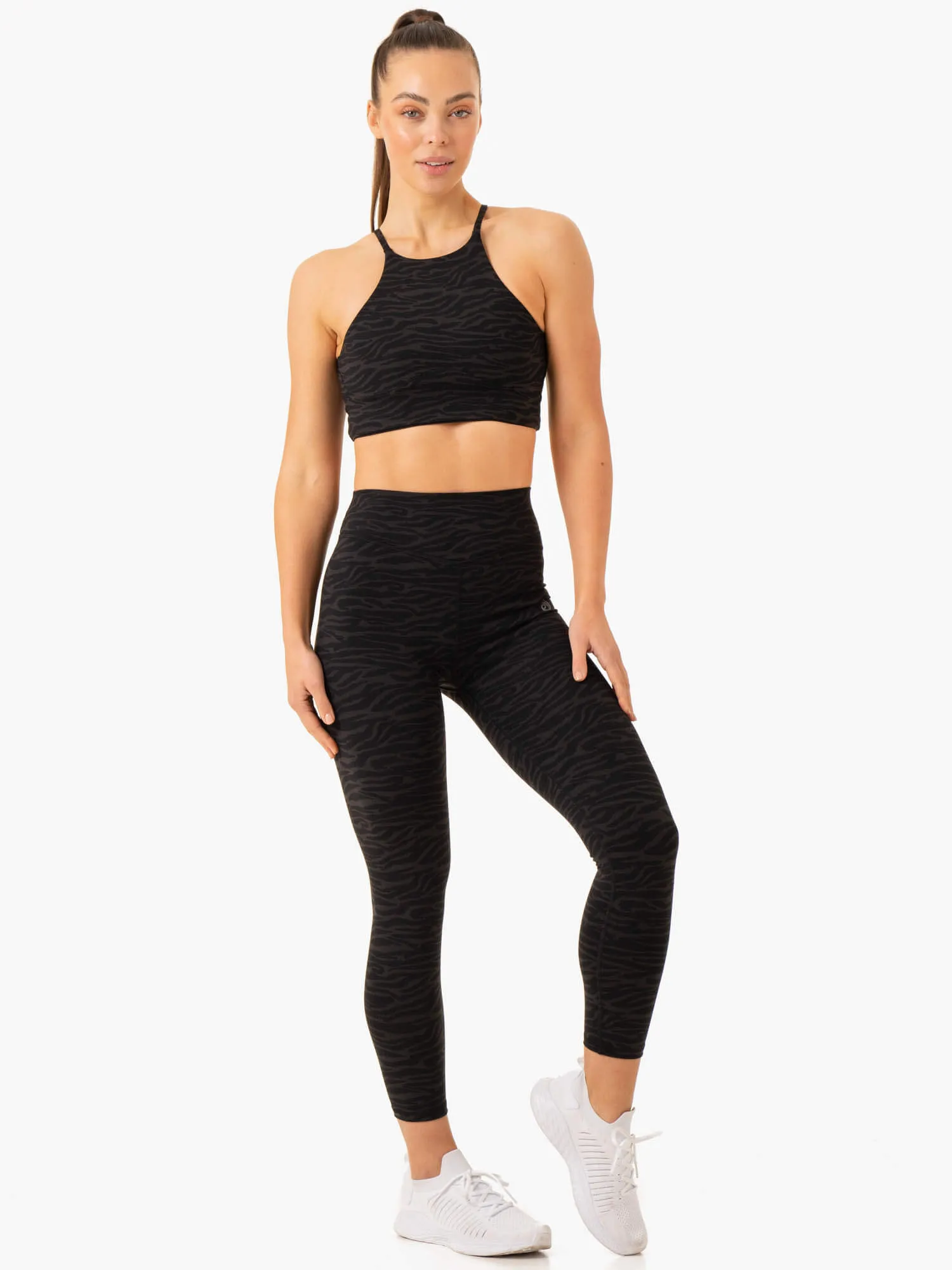 Transform Reversible Sports Crop - Black Zebra