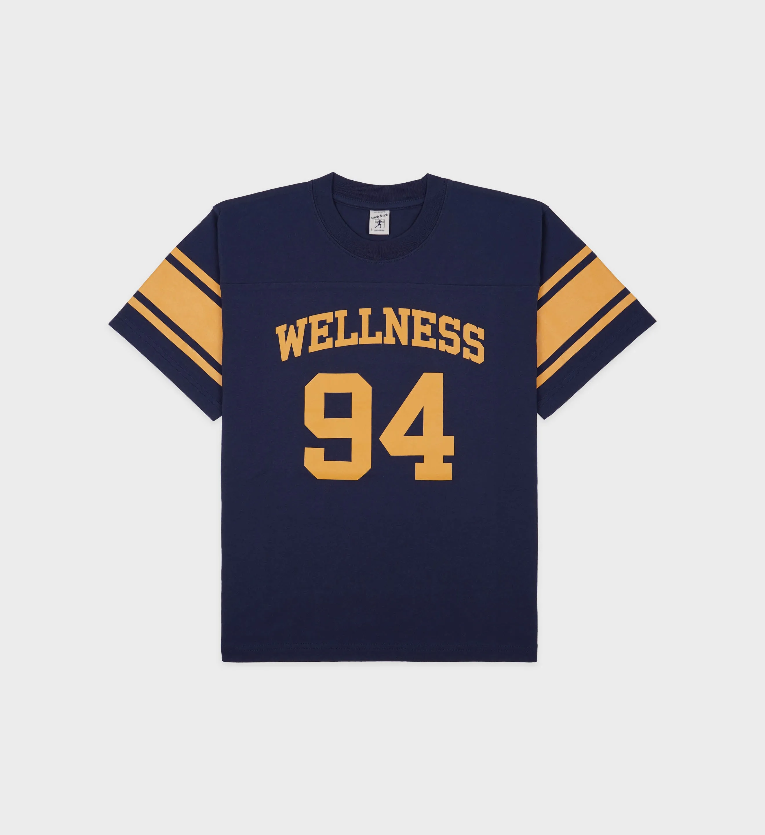 Wellness 94 Rugby Tee - Navy/ Faded Gold